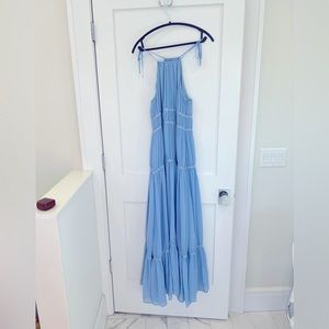 NWT $298 LOVERS + FRIENDS Womens M Powder Blue Lucy Maxi Dress Sleeveless Stars.